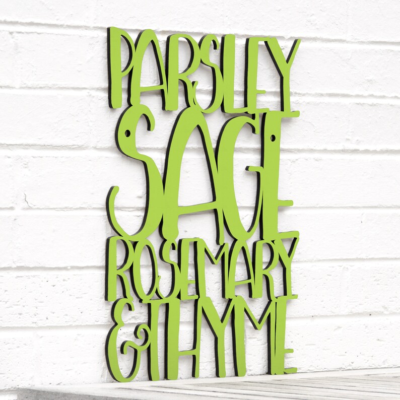 Parsley Sage Rosemary and Thyme Carved Wood Wall Art Kitchen Etsy