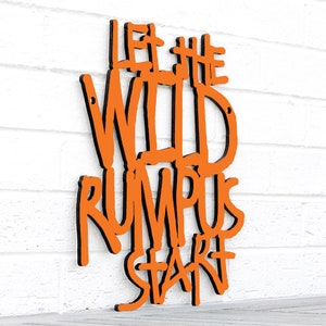 Let The Wild Rumpus Start Wood Wall Art, Where The Wild Things Are Nursery Decor, Toddler Boy Playroom Sign, Maurice Sendak Childrens Book Orange