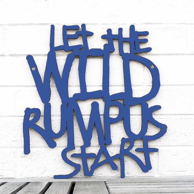 Let The Wild Rumpus Start Wood Wall Art, Where The Wild Things Are Nursery Decor, Toddler Boy Playroom Sign, Maurice Sendak Childrens Book Blue