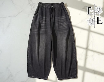 Baggy Wide Leg Jeans, Unisex Hip Hop Denim, Streetwear Fashion, Birthday Gift
