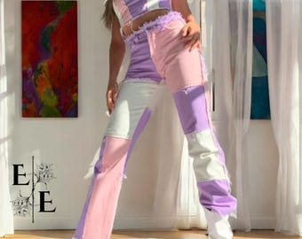Tassel Straight Jeans | High Waist Denim Pants | Outwear Clothing | Birthday Gift | Streetwear Outfit