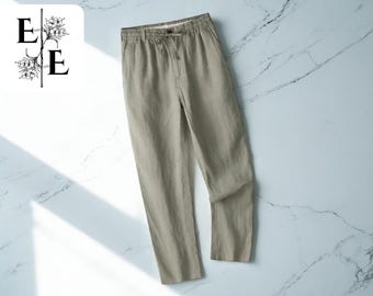 Pantaloni da uomo in lino e cotone: pantaloni leggeri e comodi con coulisse