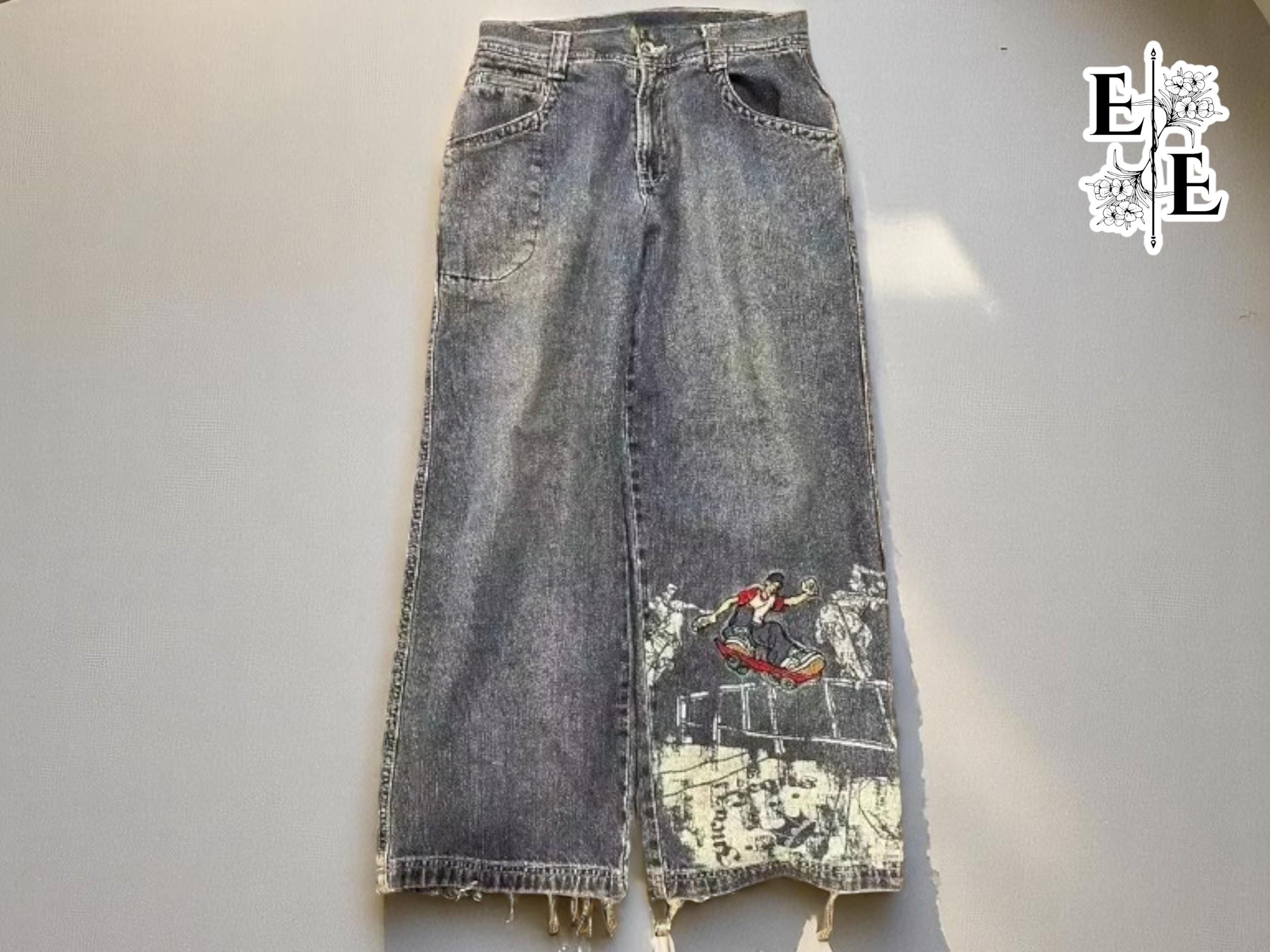 Pantalon Jean Baggy Fille Gris Anthracite SHINY Taille 5 Ans - Coupe Décontractée - Occasion Super état