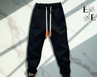 Men's Slim Fit Jogger Sweatpants: Ribbed Cuff Cotton-Poly Blend
