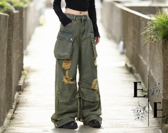 Loose Cargo Pants | Ladies Stylish Jeans | Streetwear Outfit | Trend Casual Pant | Gift for Women