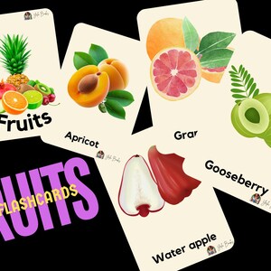 47 colourful Fruits Flash cards PDF (digital product)