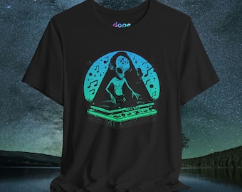 Alien DJ T-Shirt, Music Festival Rave Top