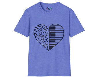 Heart Shaped Music Notes T-Shirt | Softstyle Rave Tee