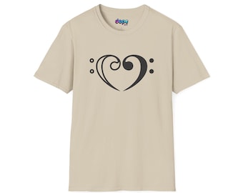 Bass Clef Heart T-Shirt | Music Festival Softstyle Tee