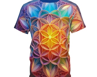 Psychedelic Flower of Life T-Shirt, Music Festival Rave Tee