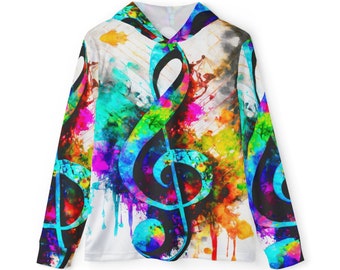Music Note Hoodie, Psychedelic Festival Rave, Moisture-Wicking