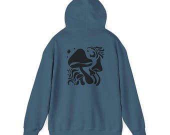 Mushroom Graphic Hoodie, Trippy Festival Rave Sweatshirt, Unisex Heavy Blend, Psychedelic Pullover, Hippie Jumper