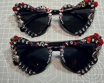 Alternative Bride to be / Till death – Custom Heart Sunglasses | Bachelorette, Bridal Shower, Hen