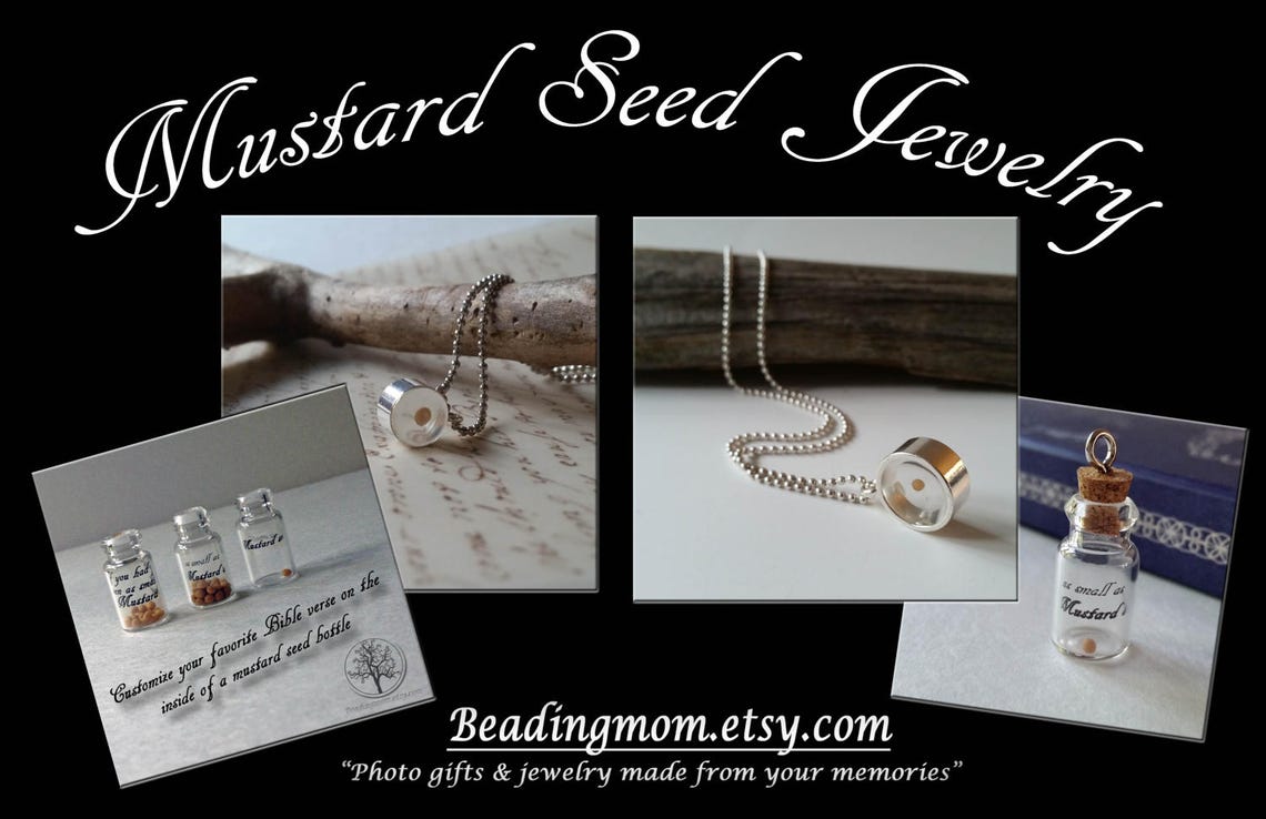 SALE ƸӜƷ Round Mustard Seed Jewelry REAL Mustard Seed Charm Etsy