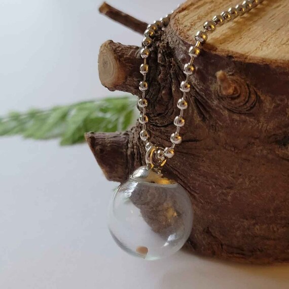 Silver Mustard Seed Glass Globe Charm Bauble Jewelry Etsy