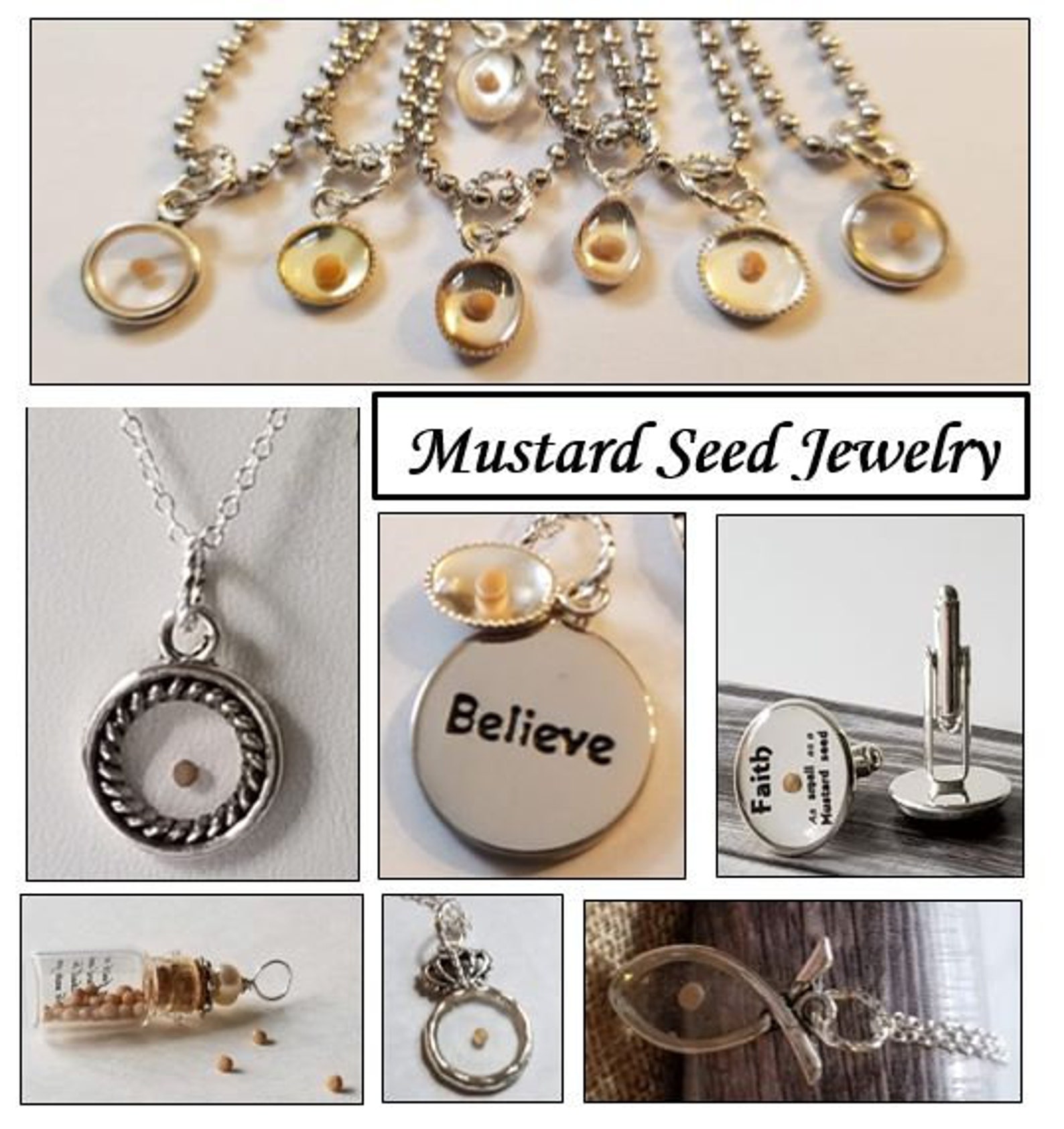 Bronze Oval Mustard Seed Jewelry REAL Mustard Seed Charm Etsy