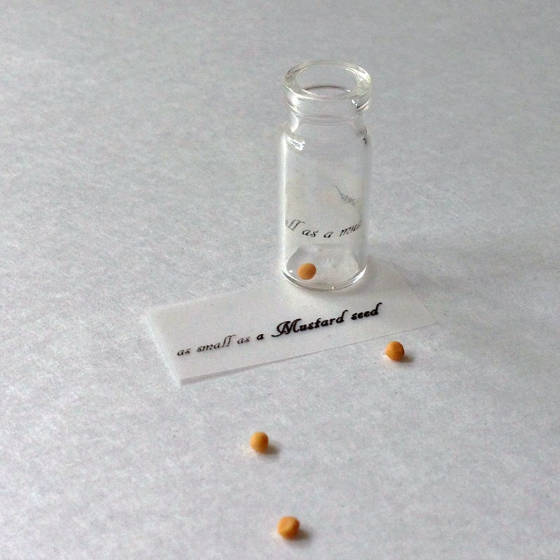 Pearl wire wrapped Mustard seed bottle with bible verse Etsy