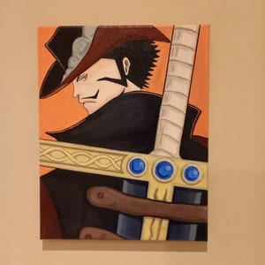 Dracule Mihawk canvas painting | one piece character | size 14x11 inch (A3)