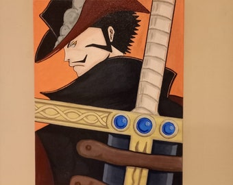 Dracule Mihawk canvas painting | one piece character | size 14x11 inch (A3)