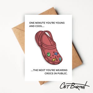 Cartão de aniversário Croc, fã de tênis de presente, cartão de felicitações Hypebeast croc