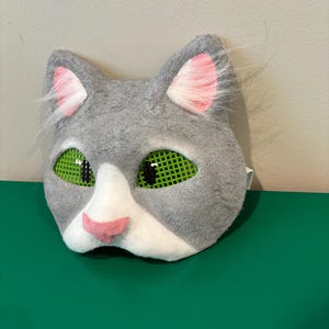Grijs en wit Cat Therian-masker