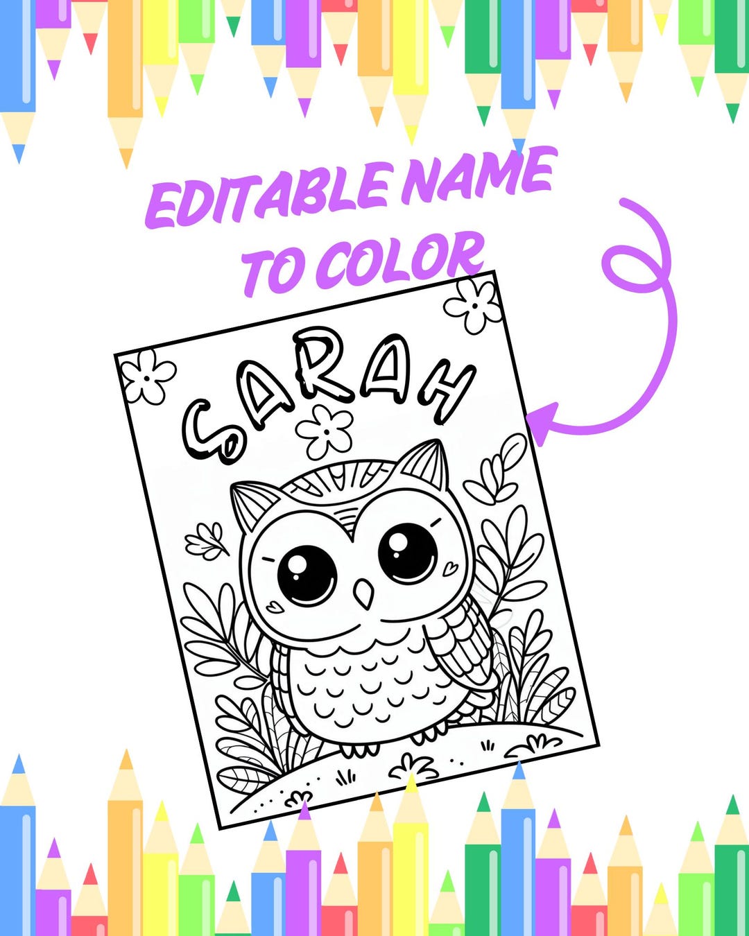 NOMBRE EDITABLE Para Colorear Dibujo De B HO Hoja De Actividad Para 
