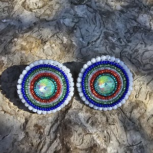 Hand beaded indigenous earrings