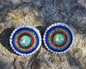 Hand beaded indigenous earrings