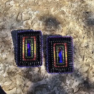 Hand beaded indigenous earrings