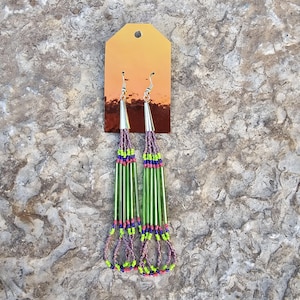 Hand beaded indigenous earrings
