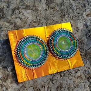 Hand beaded indigenous earrings