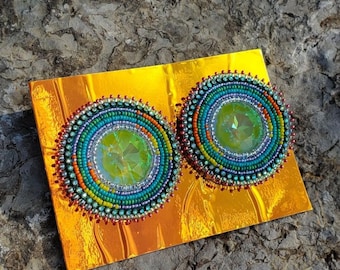 Hand beaded indigenous earrings