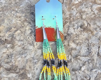 Hand beaded indigenous earrings