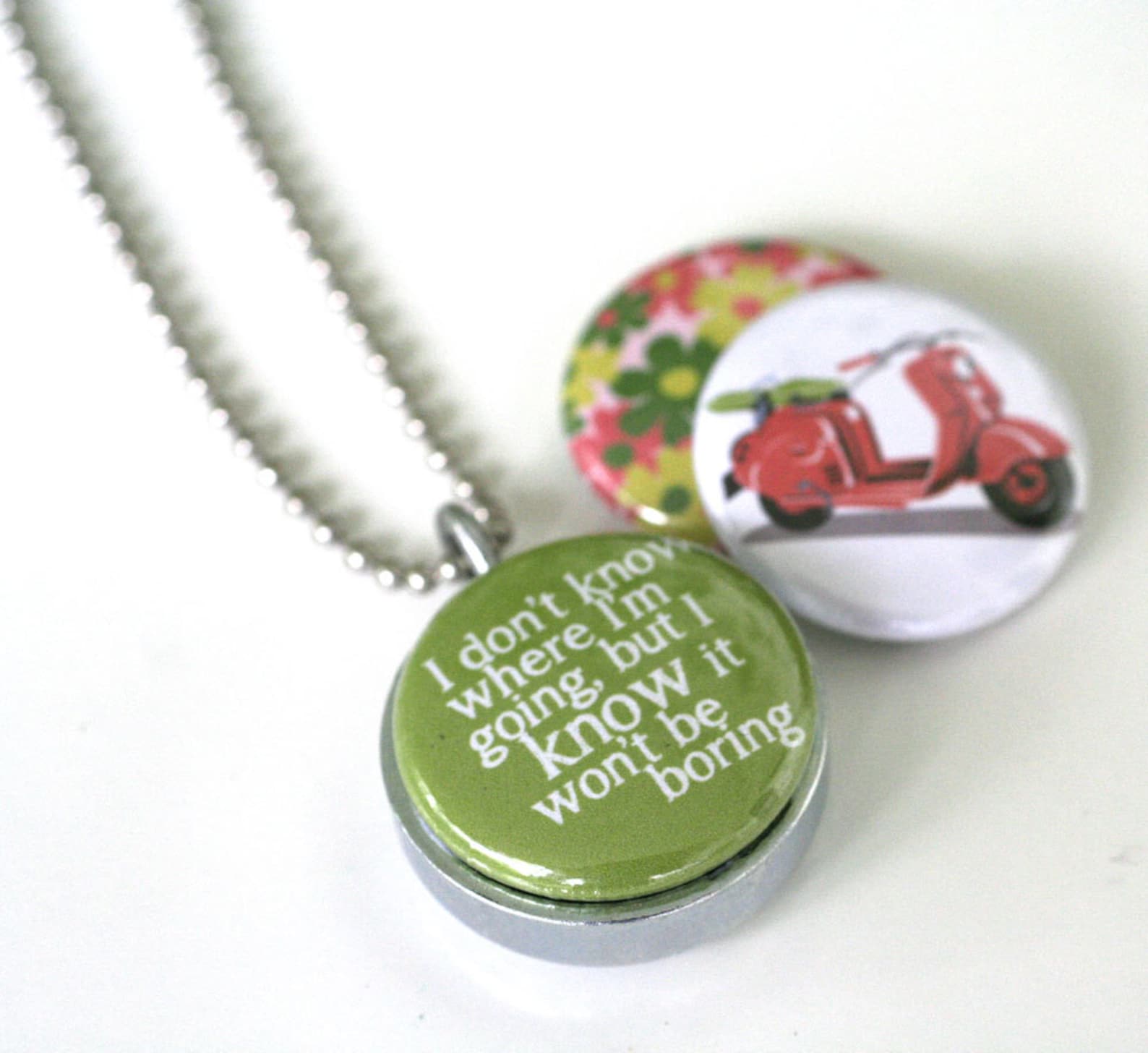 Scooter Locket Necklace Scooter Jewelry Journey Red Scooter Etsy