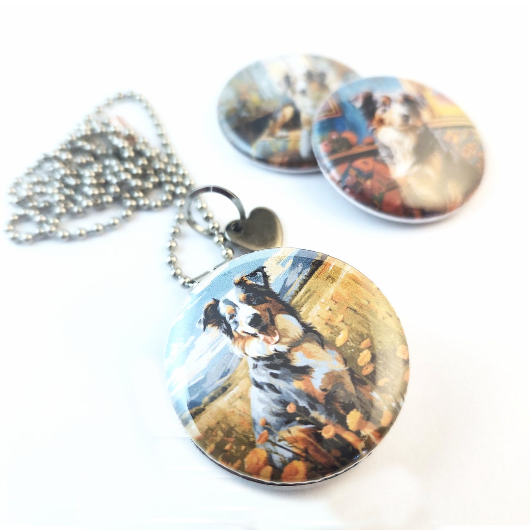 AUSTRALIAN SHEPHERD Locket Necklace • Dog Lover Jewelry • Aussie Dog ...