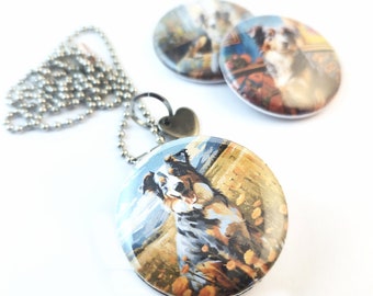 AUSTRALIAN SHEPHERD Medaillon Halskette • Hundeliebhaber Schmuck • Aussie Dog Geschenk • Australian Shepherd Mom • Tragbare Australian Shepherd Art