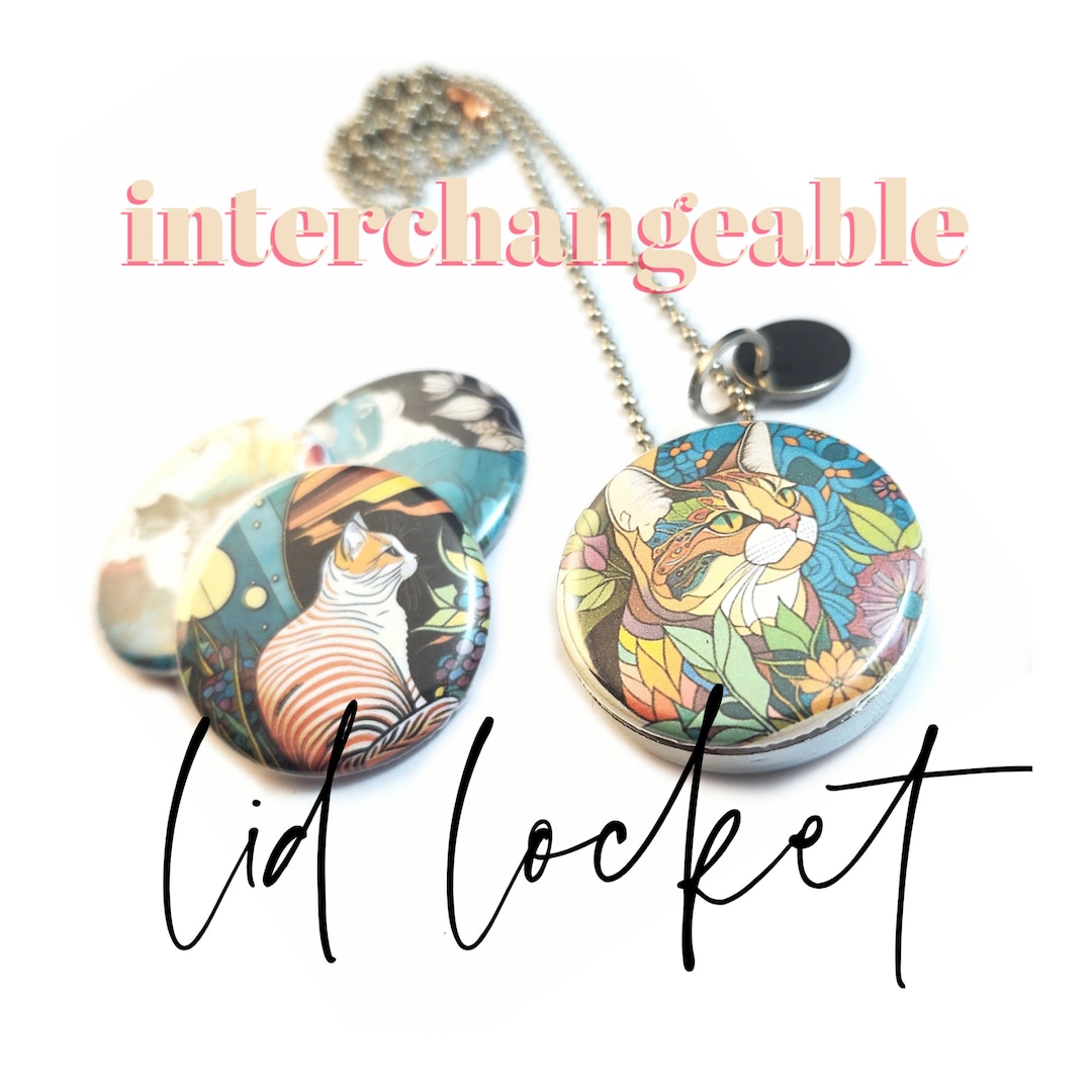 Cat Jewelry for Cat Lover • Cat Mom Gift • Cat Art Locket Necklace ...