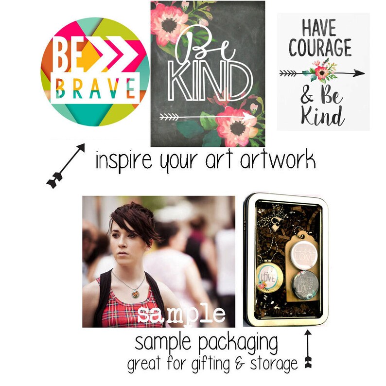 Be Brave Necklace, Bravery Necklace, 3 in 1 Magnetic LOCKET, Holds a Picture, Courage Necklace, Courage Locket, Be Brave Locket, Polarity image 4