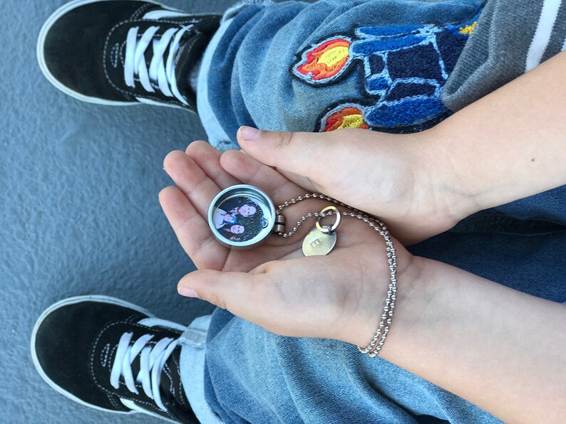 Little Girl Locket Necklace Angel Locket Necklace Girls Art Etsy