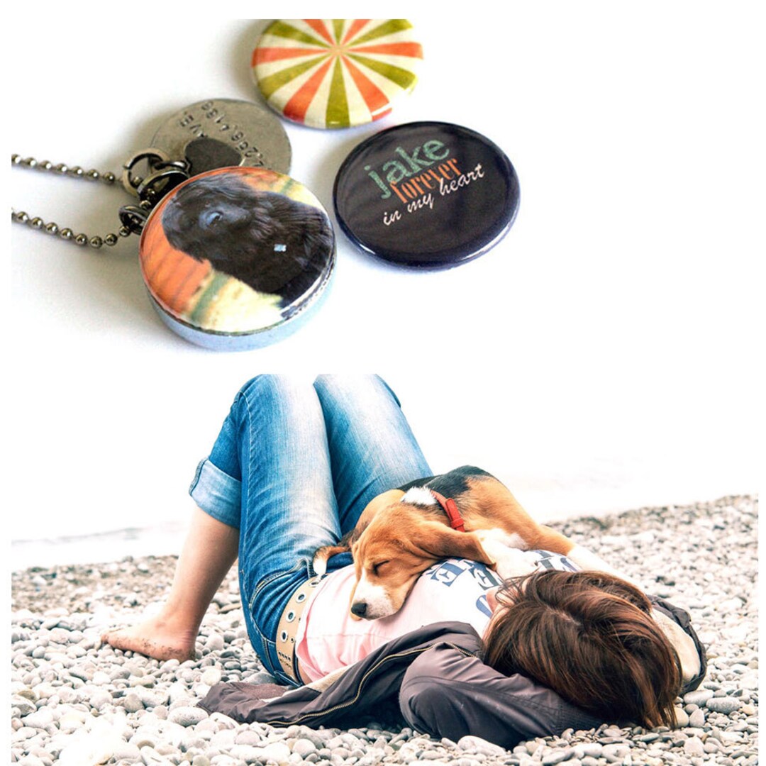 Dog Custom Locket Necklace Custom Personalized Magnetic - Etsy