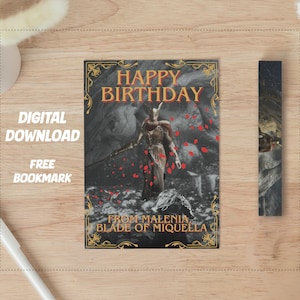 Malenia, fan art, bague elden, carte d'anniversaire, gaming, cadeau, célébration, illustration, anniversaire, coloré, drôle, cadeau gamer, amusement, patron,