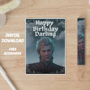 Fanart, Baldurs Gate, Astarion, Verjaardagskaart, Gaming, Cadeau, Gamer, Proficiat met je verjaardag, Viering, Darling, Fantasie, Rollenspel, Kleurrijk,