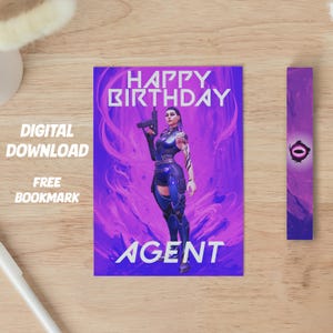 Fan Art, Val, Biglietto di auguri, Giocatore, Regalo, Carino, Giocatore, Streaming, Twitch, Gioco, PC, Reyna Valorant, Agente, Illustrazione, Divertimento, Colorato