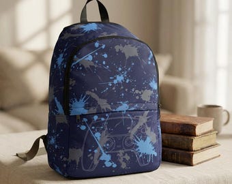 Waterproof Nylon Gamer Backpack with Controller Print – Spacious Pockets, Comfortable Straps