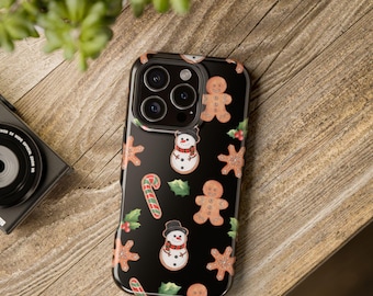 Christmas Gingerbread Snowman Phone Case, Festive Protective Cover, Winter Accessory
