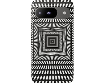 Coque de portable illusion d'optique : art abstrait, coque de protection antichoc