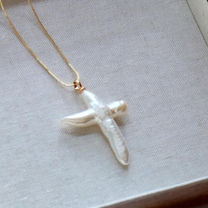 Pearl Cross Necklace - Etsy Canada