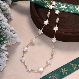 12mm Freshwater Star Pearl Necklace, Gold Natural Star Pearl Pendant, Waterproof Necklace, Celestial Star Necklace, Christmas Gift For Her image 4