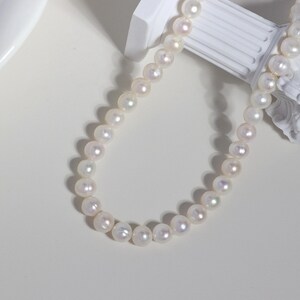 Real Pearl Necklace, 6-7mm Natural Pearl Beaded Necklace Choker, Waterproof Tarnish Resistant Pearl Necklace, Gift For Her, Gift For Mom image 7