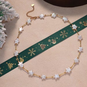 12mm Freshwater Star Pearl Necklace, Gold Natural Star Pearl Pendant, Waterproof Necklace, Celestial Star Necklace, Christmas Gift For Her image 3